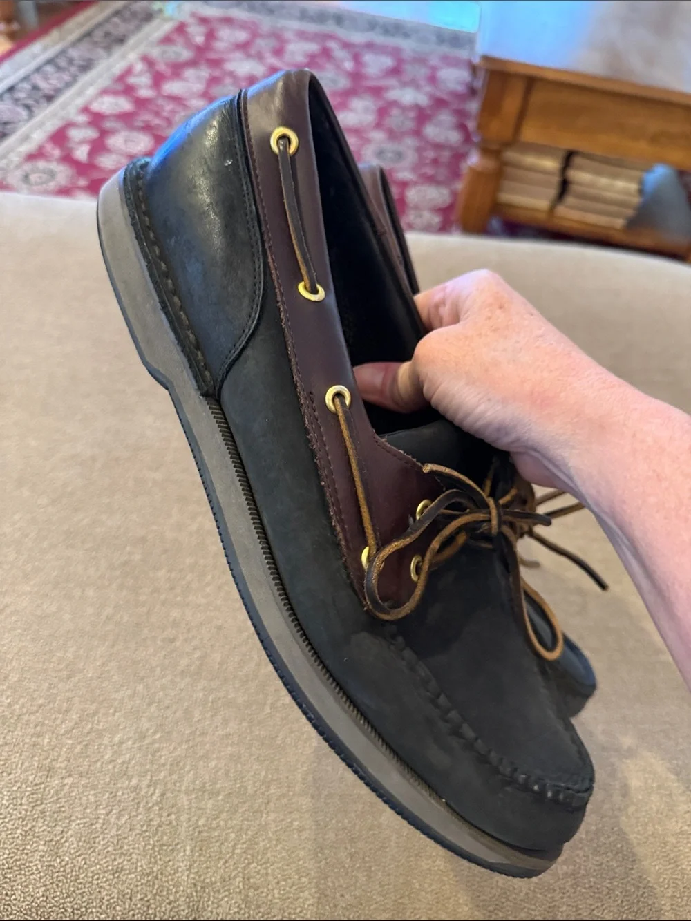 Rockport Men's Dress Shoes Leather Loafers Size 12 Boat Shoes (TD)